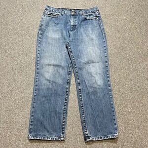 Vans Off The Wall Y2K Blue Denim Jeans Straight Leg Casual‎ Pants Measures 33